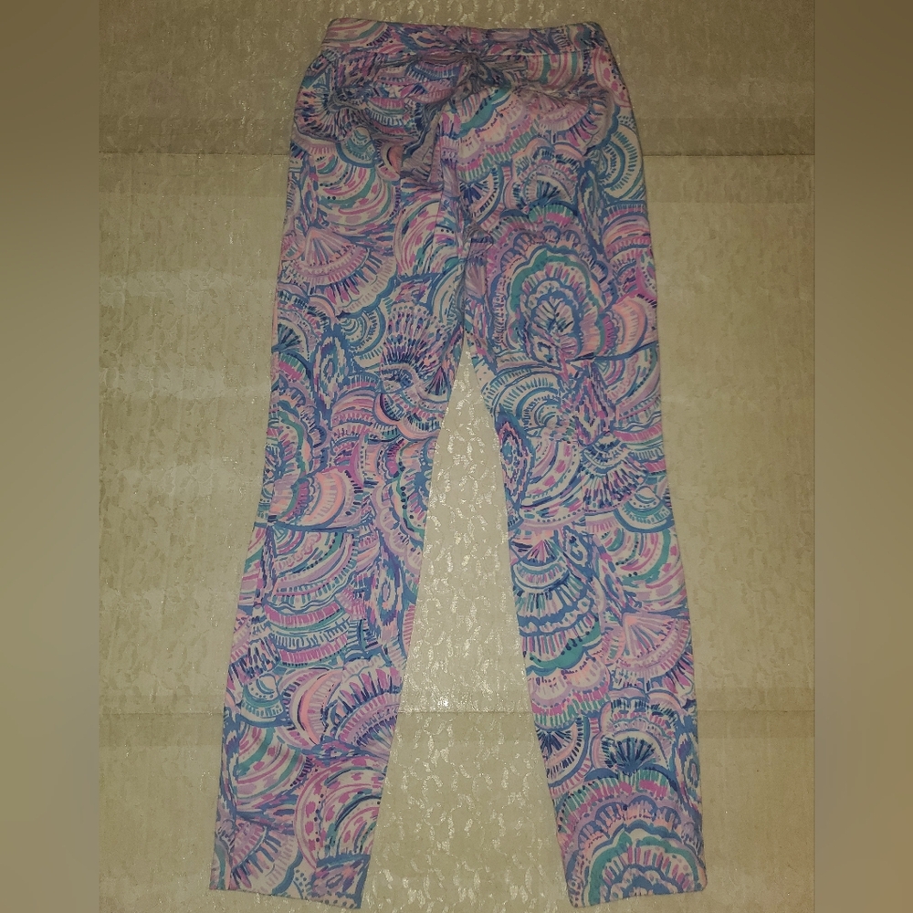 Lilly Pulitzer Kelly Skinny Ankle Pants Happy As A Clam Sz 0 - Picture 5 of 8